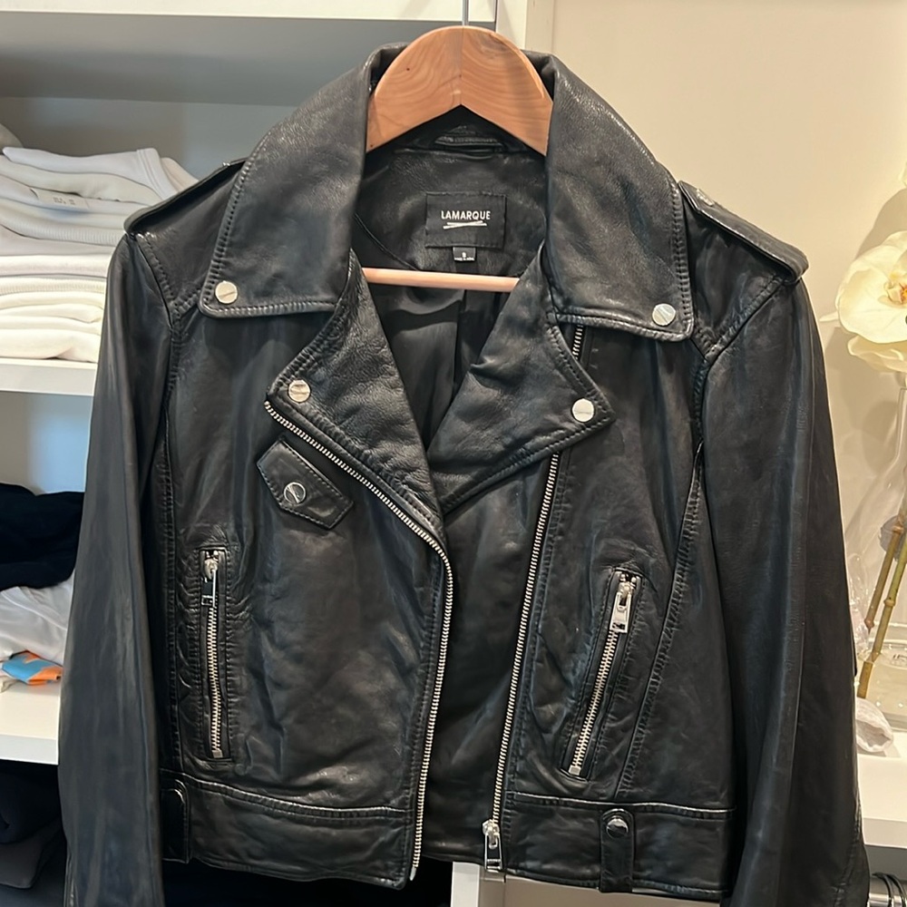 Lamarque Ciara Crop Biker Jacket